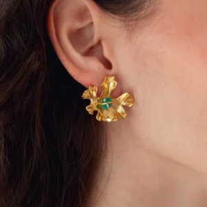 Aretes Topo Liquen Esmeralda
